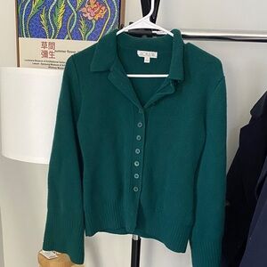 J. Crew Milano-stitch cinched-waist cardigan